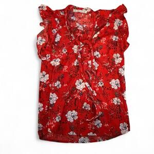 Vintage Abercrombie & Fitch Red Floral Strapless Tube Top – Size XS